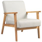 HOMCOM Mid-Century Modern Accent Chair Retro Fabric Armchair Wooden Arm Upholstered Lounge Chair for Living Room Floral