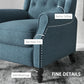 HOMCOM Wingback Reclining Chair with Footrest, Button Tufted Recliner Chair with Rolled Armrests for Living Room, Light Grey