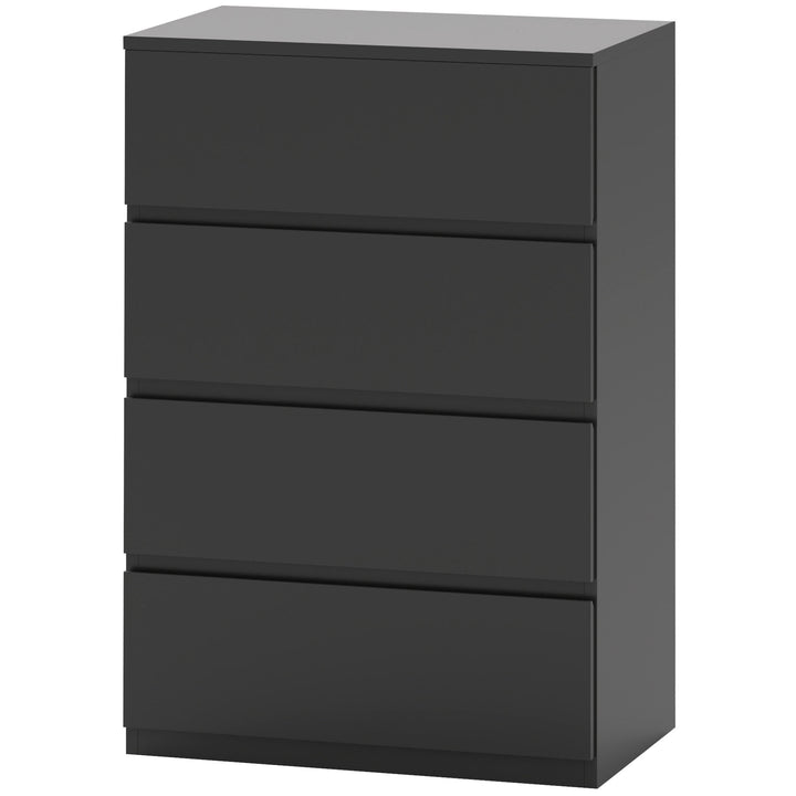 HOMCOM 4 Drawer Chest Storage Cupboard Freestanding Drawer Unit, Black