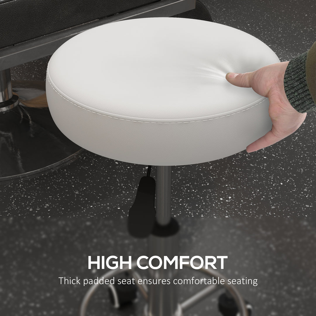 Vinsetto Adjustable Swivel Salon Stool Hydraulic PU Barber Rolling Massage Tattoo Chair Bar Beauty SPA Seat Black