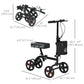 HOMCOM Steerable Knee Walker, Foldable Knee Scooter with Dual Braking System, Adjustable Height, Crutch Alternative, Red