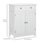 kleankin Freestanding Bathroom Floor Cabinet, Organizer Floor Tower with 2 Door, 2 Drawers, Adjustable Shelf, Grey
