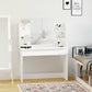 HOMCOM Vanity Desk with Mirror, Makeup Vanity with Open Shelves and Drawer, Dressing Table for Bedroom, White