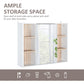 HOMCOM Wall-Mounted Bathroom Medicine Cabinet with Mirror, Over Toilet Bathroom Vanity Cabinet White & Oak