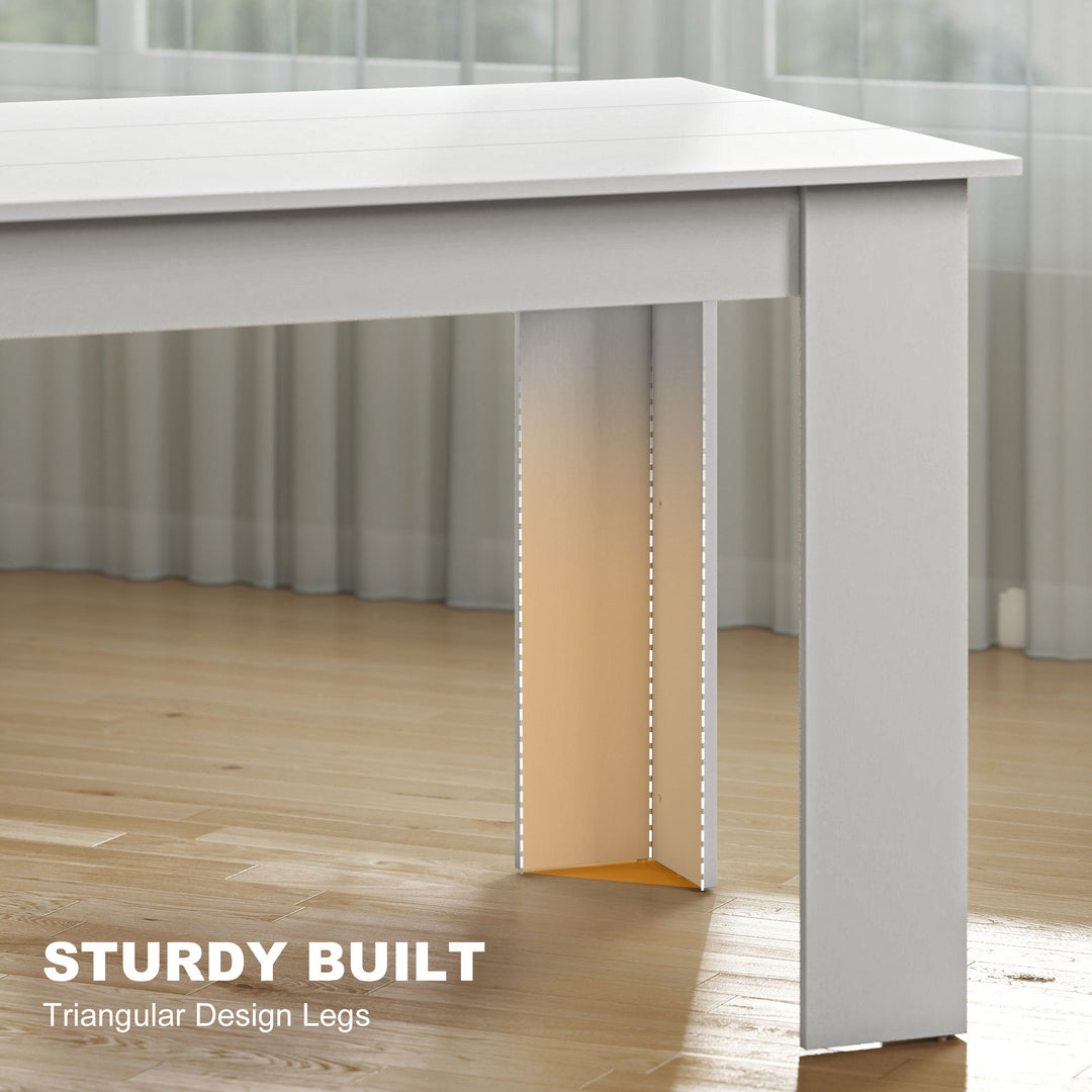 HOMCOM 63" Kitchen Table for 4-6 People, Dining Table with Wood Effect for Dining Room, Grey