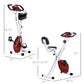 Soozier Foldable Indoor Stationary Bike with 8 Levels of Magnetic Resistance, Exercise Bike for Cardio Workout, Red