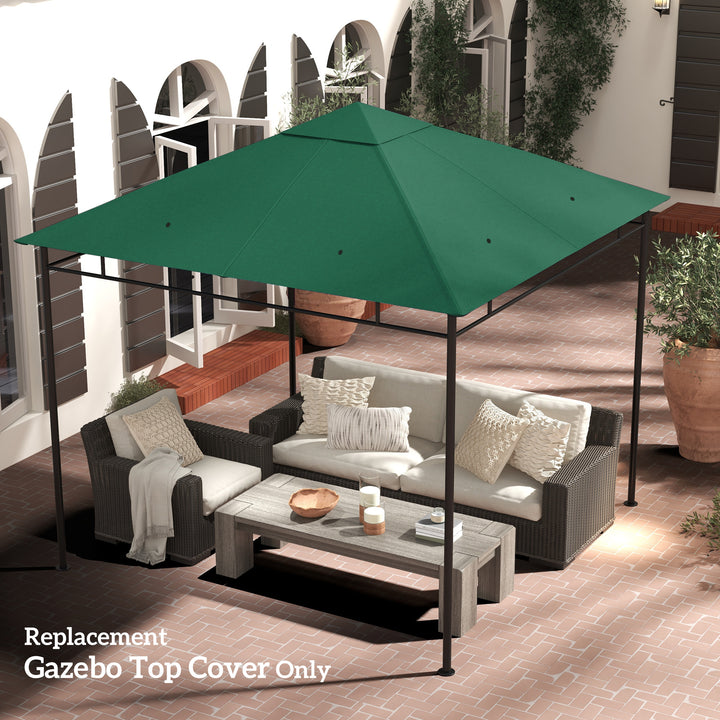 Outsunny 10' x 10' Square Gazebo Canopy Replacement UV Protected Top Cover Sun Shade Coffee
