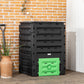 Outsunny Compost Bin, Garden Composter with 80 Vents and 2 Sliding Doors, 120 Gallon (450L), Black