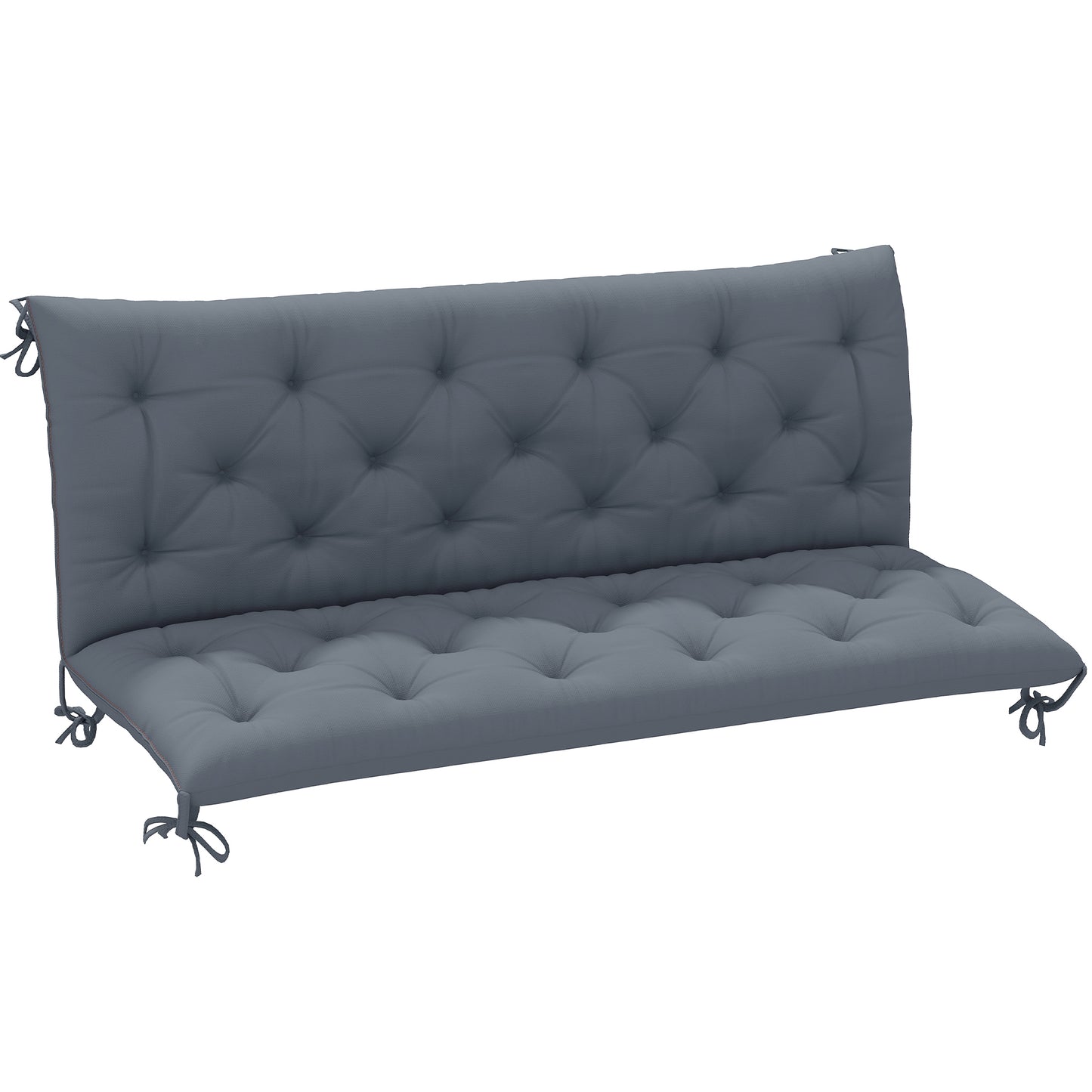 Outsunny 3 Seater Outdoor Seat Pads Bench Swing Chair Replacement Cushions Backrest for Patio Garden, Dark Grey