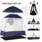 Outsunny Outdoor Portable Pop Up Shower Tent Changing Tent Privacy Enclosure with 2 Rooms, Shower Bag, Floor for Camping, Blue