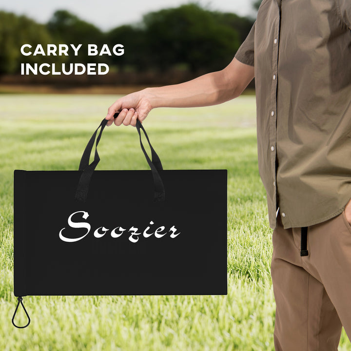 Soozier Spike Ball Game Set, Mini Beach Games Set w/ Roundnet, 3 Balls, Pump, Carrying Bag, Portable Outdoor Games for Families