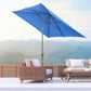 Outsunny 6.5x10ft Patio Umbrella, Rectangle Market Umbrella with Aluminum Frame and Crank Handle, Garden Parasol Outdoor Sunshade Canopy, Blue