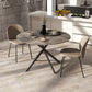 HOMCOM 47" Round Kitchen Table for 4, Industrial Dining Table with Steel Legs for Dining Room, Grey Wood Grain and Black