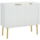 HOMCOM Modern Storage Cabinet Sideboard Buffet Cabinet with Gold Legs for Living Room Dining Room Hallway Grey