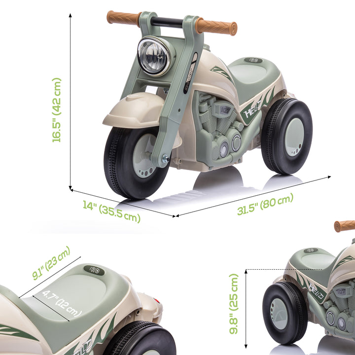 Qaba Foot to Floor Toddler Ride on Toy, Sliding Toddler Car with Music and Bubble, for 2-5 Years Old, Cream White