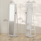 HOMCOM 360Â° Swivel Jewelry Armoire, Lockable Mirror Jewelry Cabinet with Built-In Small Mirror, White