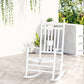Outsunny Wooden Outdoor Rocking Chair, Patio Rocking Chair with Slatted High Back and Armrests for Porch, Garden, Lawn, White