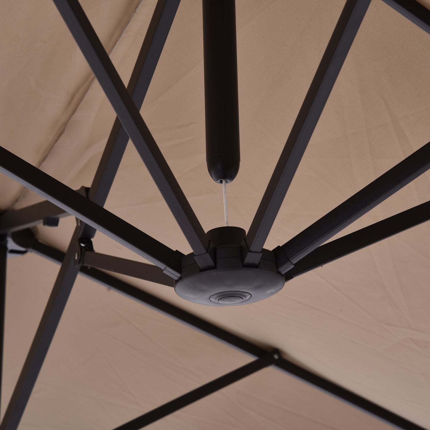 Outsunny 15ft Double-sided Patio Umbrella with Twin Canopy, Extra Large Outdoor Parasol with Crank for Pool, Deck, Market, Blue