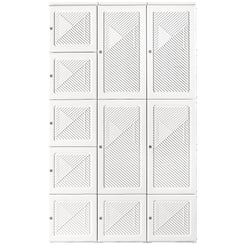 HOMCOM Portable Wardrobe Closet, Folding Bedroom Wardrobe, Clothes Storage Organizer with 8 Cube Compartments, White