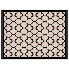 Outsunny 9'x12' Reversible Outdoor RV Rug, Patio Floor Mat, Plastic Straw Rug for Backyard, Deck, Beach, Camping, Black
