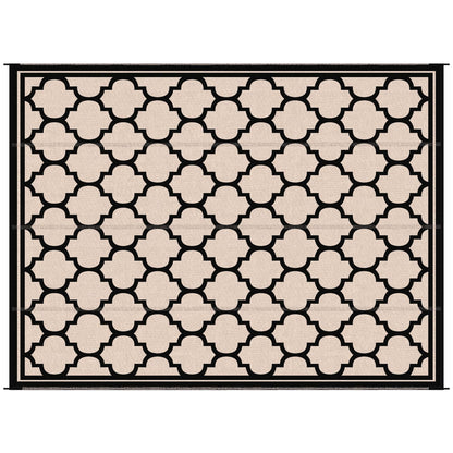 Outsunny 9'x12' Reversible Outdoor RV Rug, Patio Floor Mat, Plastic Straw Rug for Backyard, Deck, Beach, Camping, Black