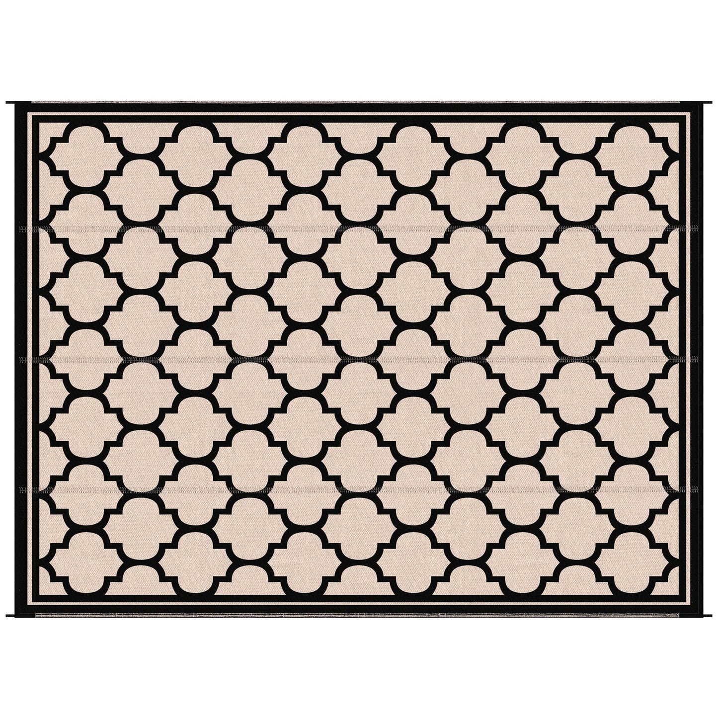 Outsunny 9'x12' Reversible Outdoor RV Rug, Patio Floor Mat, Plastic Straw Rug for Backyard, Deck, Beach, Camping, Black