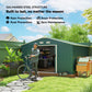 Outsunny 9.1'x6.4'x6.3' Garden Storage Shed w/ Foundation Kit Metal Tool Storage House w/ Double Doors Light Green