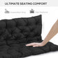 Outsunny 3 Seater Outdoor Seat Pads Bench Swing Chair Replacement Cushions Backrest for Patio Garden, Dark Grey