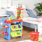 Qaba Kid Supermarket Fun Playset Grocery Store Pretend Play Toy with Shopping Cart Working Scanners Cash Register Accessories Light & Sound Gift for Boys and Girls Age 3-6 Years