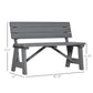 Outsunny Wooden Garden Bench for Outdoor, 2-person Patio Bench, Loveseat Furniture for Lawn, Deck, Yard, Porch and Entryway, Grey