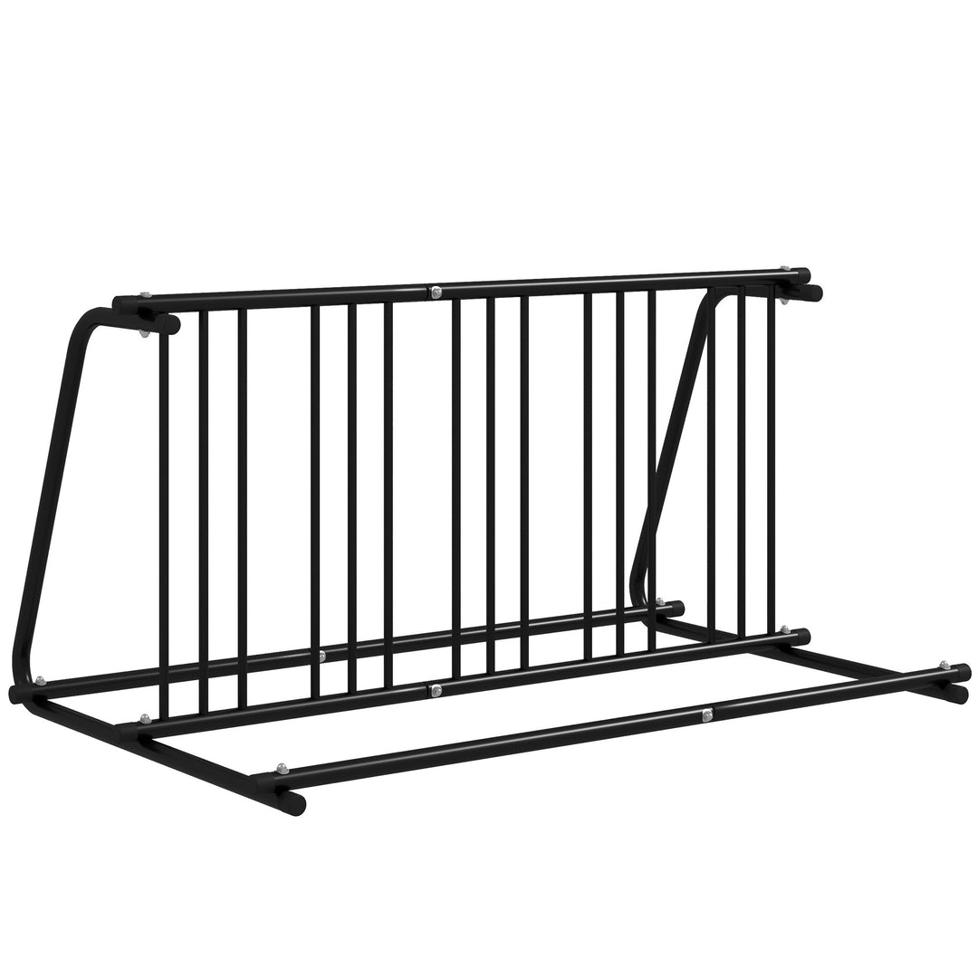 DURHAND All-Steel Bike Rack, 61" Bike Stand, 6-Bike Capacity, Dual-Side, for Garages Streets Yards Schools