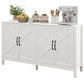 HOMCOM Sideboard Buffet, Storage Cabinet with Barn Door and Adjustable Shelf, TV Stand for TVs up to 65 Inches, Black Oak