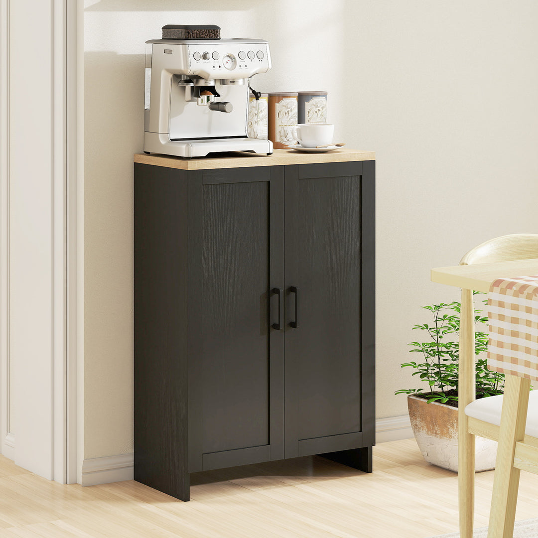 HOMCOM Modern Storage Cabinet with Doors and Adjustable Shelf for Kitchen, Living room, 23.6" x 11.8" x 35.4", White