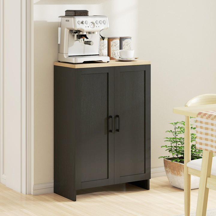 HOMCOM Modern Storage Cabinet with Doors and Adjustable Shelf for Kitchen, Living room, 23.6" x 11.8" x 35.4", White