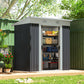 Outsunny 7' x 4' Outdoor Storage Shed, Metal Garden Tool Storage House Organizer with Lockable Sliding Doors and Vents for Backyard Patio Lawn, Charcoal Grey