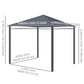 Outsunny 10' x 10' Polycarbonate Hardtop Gazebo Canopy, Outdoor Patio Gazebo with Aluminum Frame & Curtains, Dark Grey