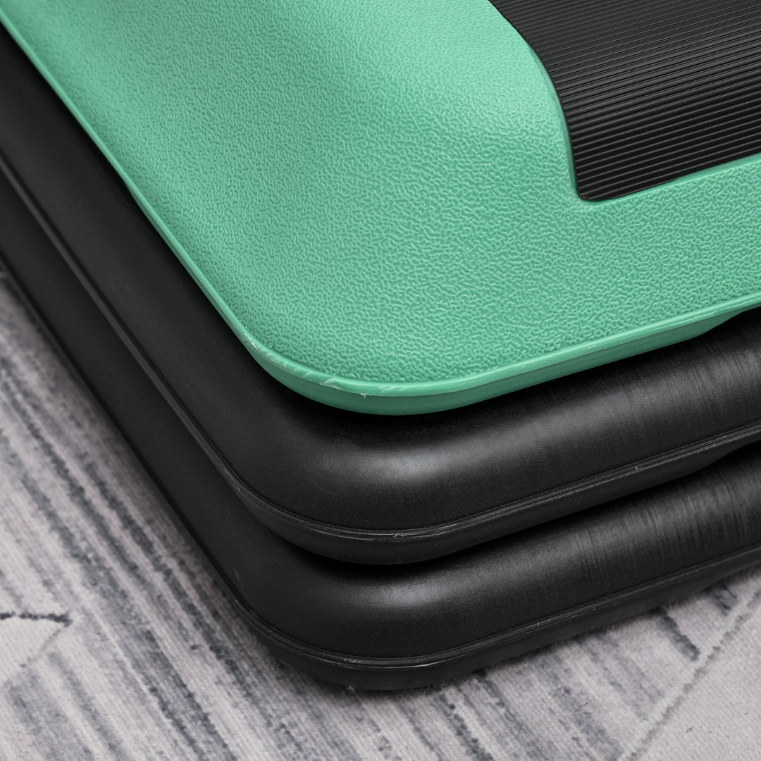 Soozier 43" Adjustable Aerobic Platform Stepper 3 Level with Risers 4” 6” 8” Cardio Fitness Trainer Workout Step Home Gym Exercise, Black Purple