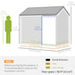Outsunny 8.5' x 5.5' Metal Garden Storage Shed, Outdoor Tool Storage House with Lockable Door, Vents, Sloped Roof, Light Grey