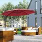 Outsunny 10ft Cantilever Patio Umbrella with 360Â° Rotation, Crank & Cross Base for Garden Deck Pool Backyard, Wine Red