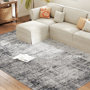 HOMCOM Area Rug for Living Room 9x12, Modern Abstract Machine Washable Rug, Non-Slip Carpet for Bedroom, Dining Room, Grey