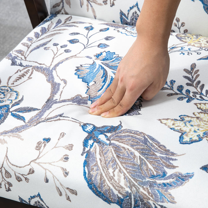 HOMCOM Modern Accent Chairs with Cushioned Seat, Upholstered Linen-Feel Armchair for Bedroom, Living Room, Dark Gray