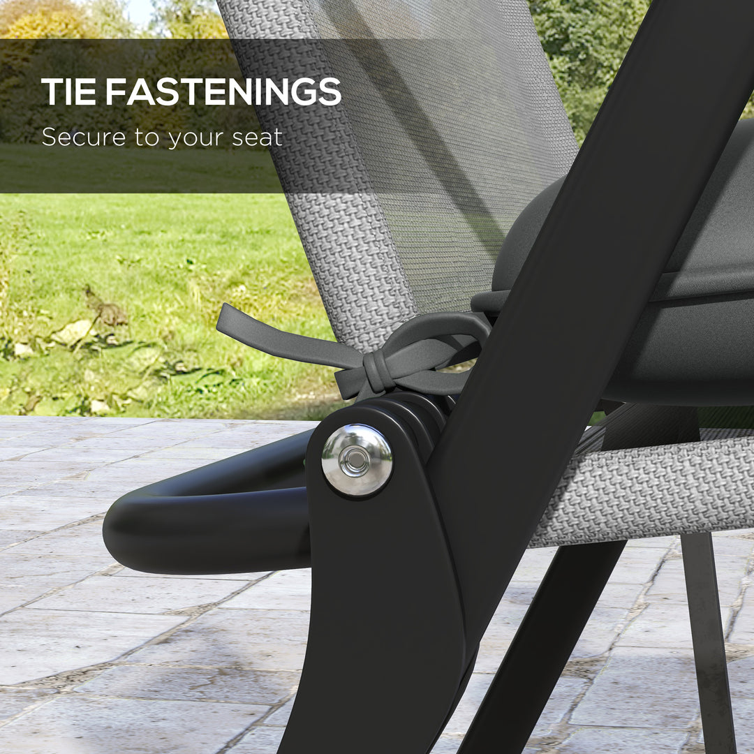 Outsunny 6-Piece Seat Cushion Replacement, Outdoor Patio Chair Cushions Set with Ties, Button Tufted, Dark Green