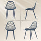 HOMCOM Modern Dining Chairs Set of 4, Plastic Kitchen Chairs with Hollow Backrest and Metal Legs for Living Dining Room, White