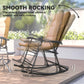 Outsunny Folding Rocking Chair Set of 2 Padded Rockers with Armrest, Light Brown