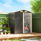 Outsunny 5ft x 4ft Garden Metal Storage Shed, Tool Storage Shed with Top Vents, Sliding Door, Sloped Roof and Foundation Kit for Garden, Patio, Lawn, Dark Grey