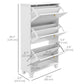 HOMCOM Narrow Shoe Storage with 3 Flip Drawers and Adjustable Shelves, Shoe Cabinet Organizer for 12 Pairs of Shoes, White