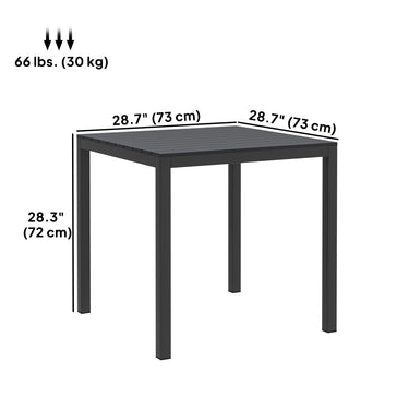 Outsunny Square Outdoor Dining Table for 4 with Aluminum Steel Frame, Black