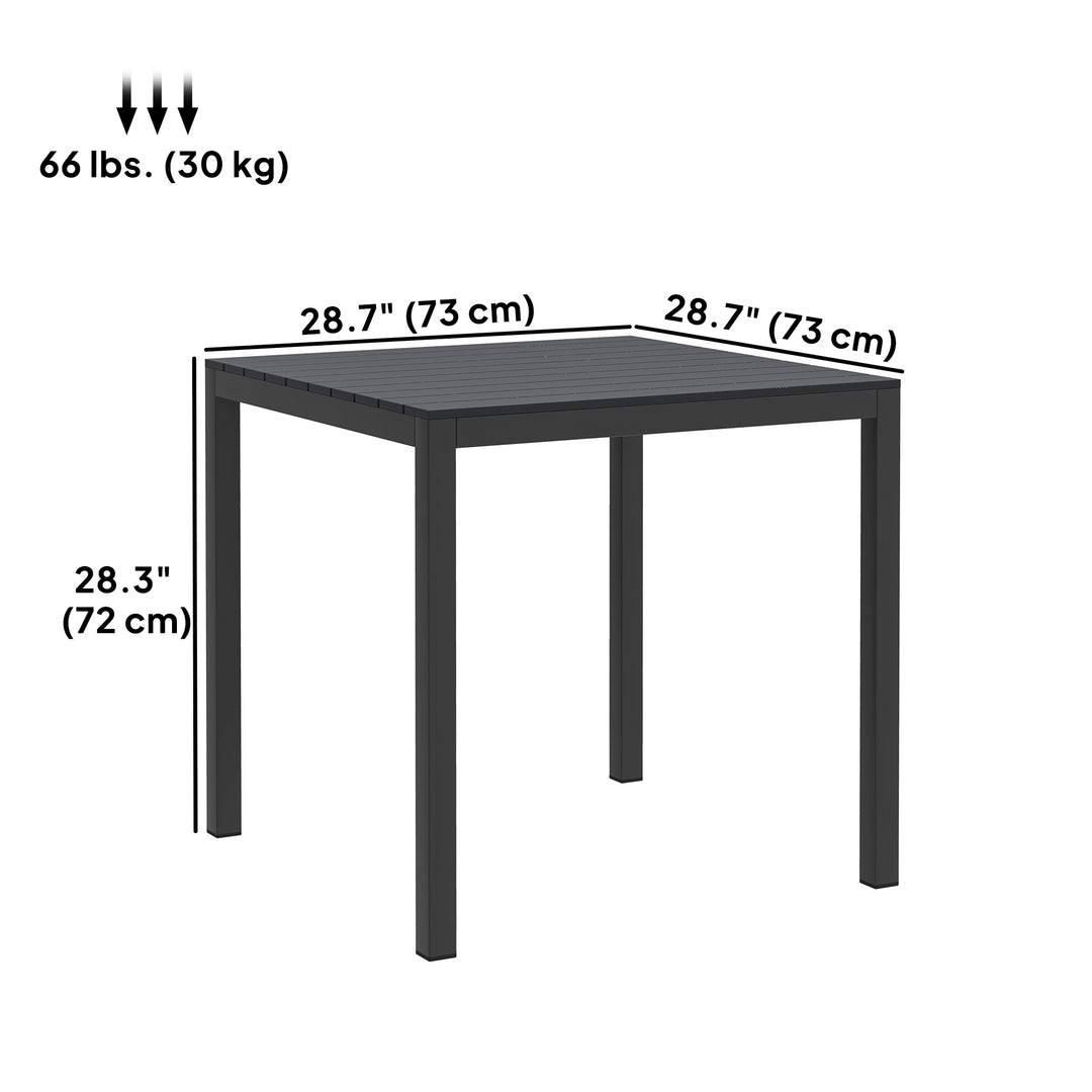 Outsunny Square Outdoor Dining Table for 4 with Aluminum Steel Frame, Black