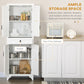 HOMCOM Freestanding Storage Cabinet, Kitchen Pantry Cabinet with 2 Shelves, 4 Doors, Kitchen Storage Cabinets for Dining Room