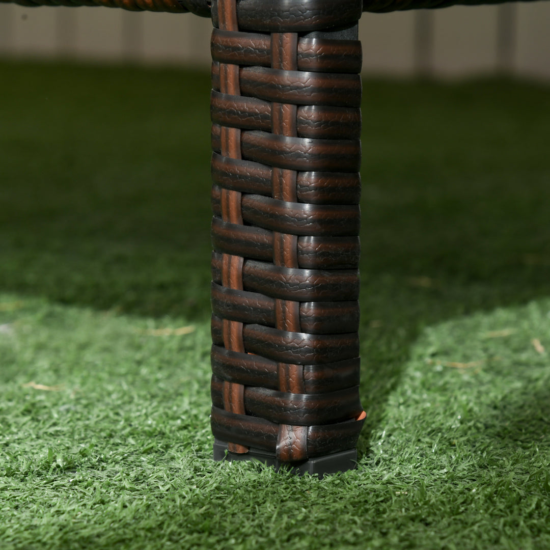 Outsunny 3-Seater Wicker Sofa, PE Rattan Outdoor Couch Conversation Furniture with Removable Cushions for Patio, Garden, Brown